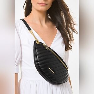 Michael Kors Black Quilted Crossbody Bag